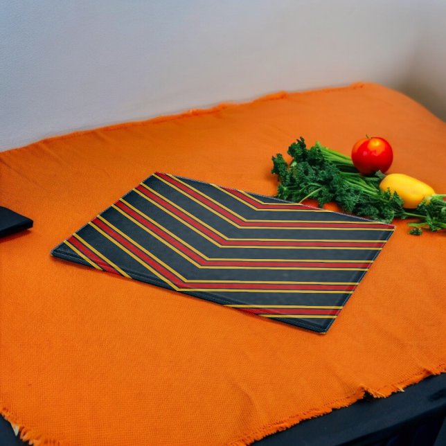 Bleu rouge Chevron Stripes Planche à découper (Chopping Board)