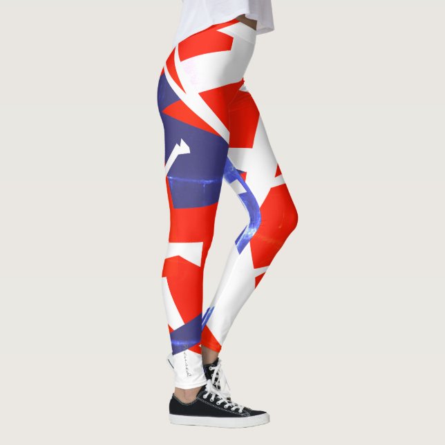 Bleu rouge ciblé Leggings d'art Abstrait (Droite)