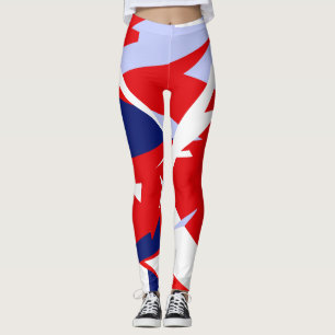 Bleu rouge ciblé Leggings d'art Abstrait