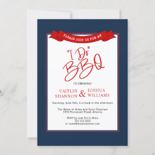Bleu rouge I Do BQ Invitation de douche nuptiale