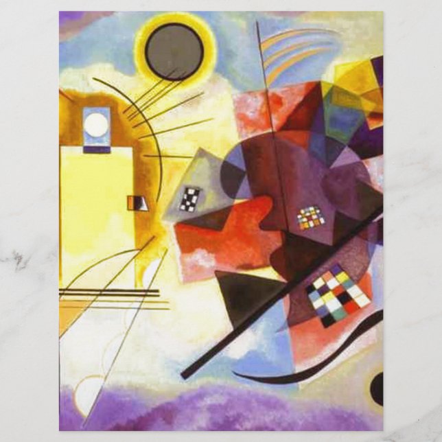 Bleu rouge jaune Kandinsky peinture Abstraite (Devant)