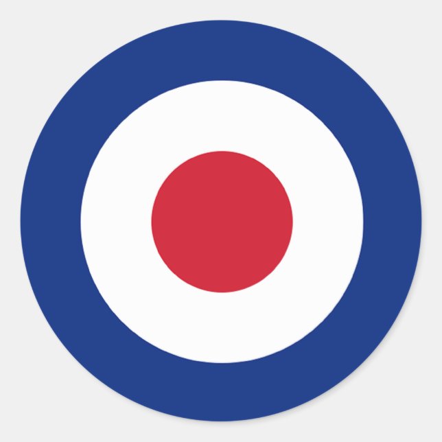 Bleu rouge MOD et blanc Sticker rond (Devant)