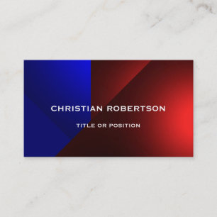 Bleu Rouge moderne Simple Carte de visite simple