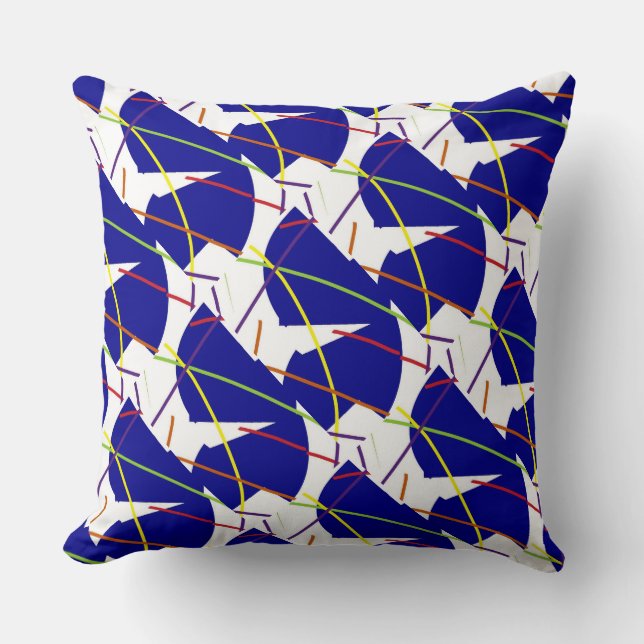 Bleu, rouge, orange, violet et plus Coussin (Recto)
