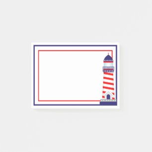 Bleu Rouge Patriotique Phare Post-It Notes