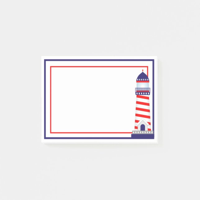 Bleu Rouge Patriotique Phare Post-It Notes (Devant)