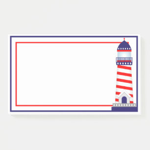 Bleu Rouge Patriotique Phare Post-It Notes