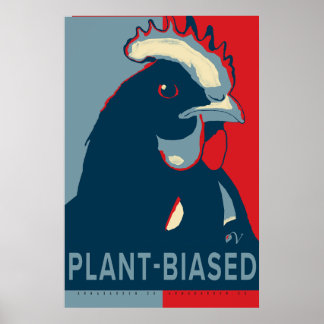 Bleu Rouge Pop Art Poulet Poster Plante