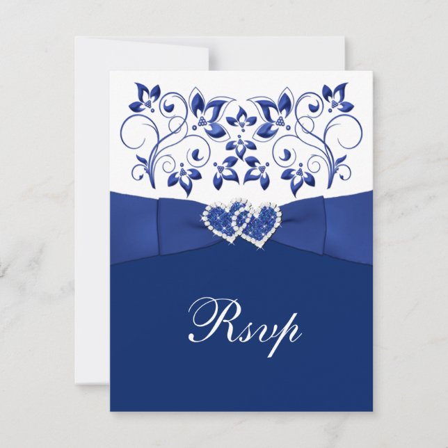Bleu Royal, Fleurs Blanches, Réponse au Mariage à  (Devant)