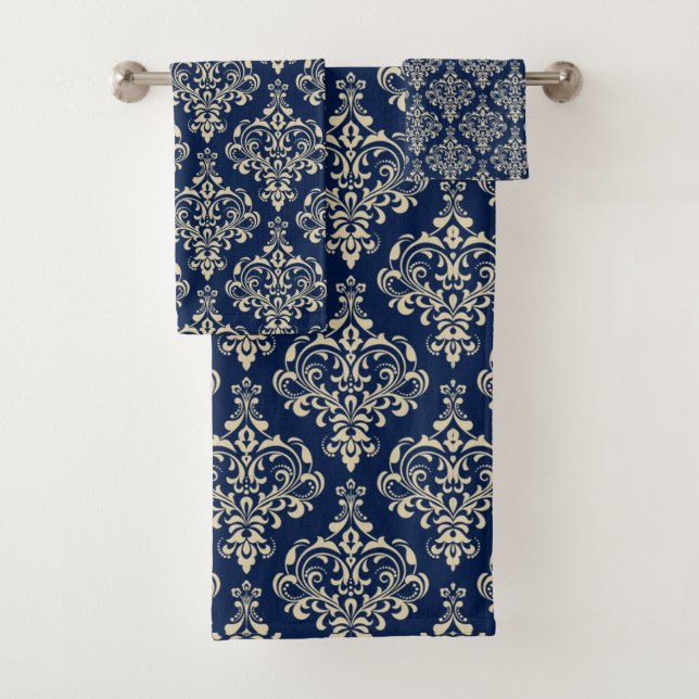 Bleu Royal magnifique Elegant Damask Pattern (En situation)