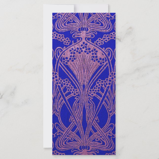 Bleu royal, motif Art nouveau, violet royal, flore (Devant)