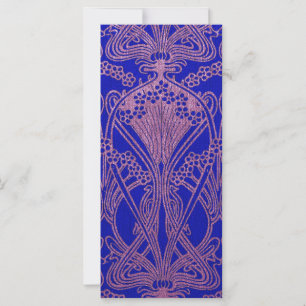 Bleu royal, motif Art nouveau, violet royal, flore