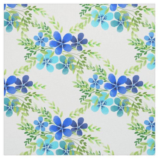 Bleu sans fin Oubliez-moi pas Fleurs tissu (Échantillon)
