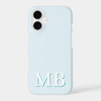 Bleu & Sarcelle | Monogramme Initial Minimaliste M