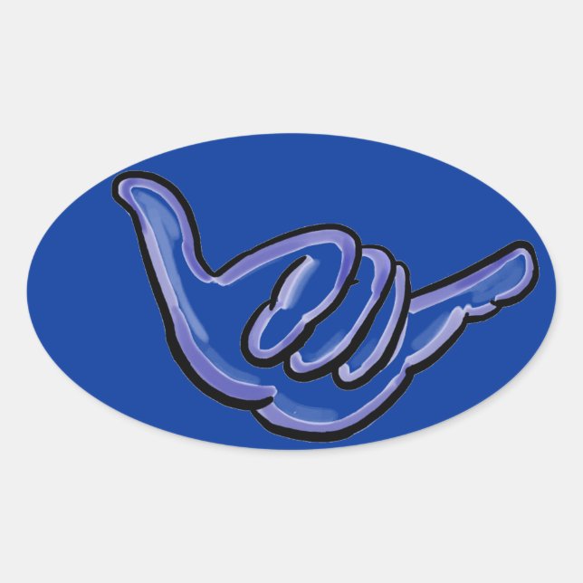 Bleu shaka hawaii autocollant (Devant)