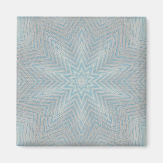 Bleu Silver Blanc Kaleidoscope Motifs Magnets