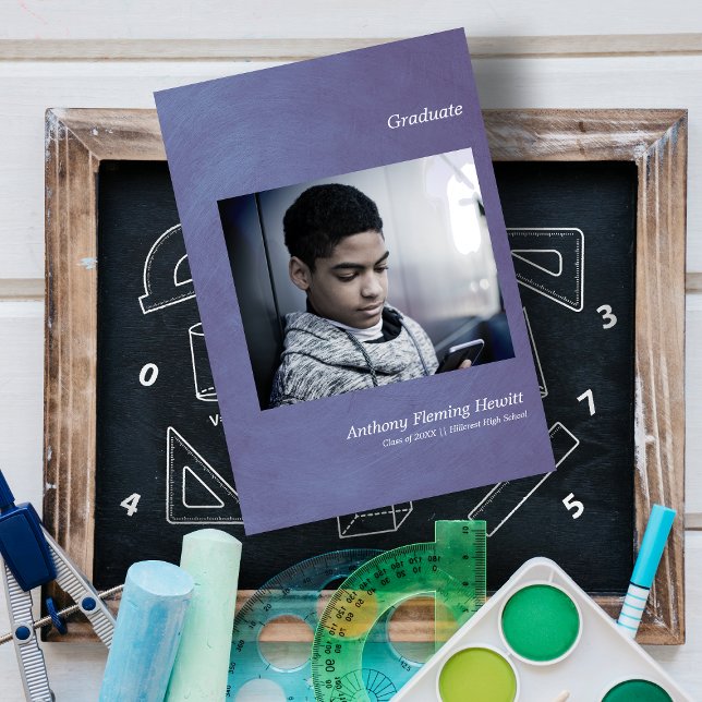 Bleu simple Faire-part de diplômés (Créateur téléchargé)