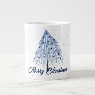 Bleu Simple Noël Géant Café Mug
