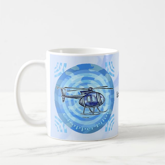 Bleu Sky Helicopter mug (Gauche)