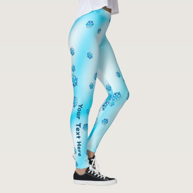 Bleu Snowflakes Leggings (Droite)