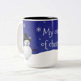 Bleu Snowman scène d'hiver Noël Mug