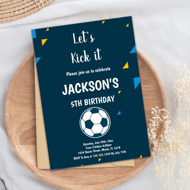 Bleu Soccer Anniversaire Invitations Thème (Blue Soccer Birthday Invitations Theme)