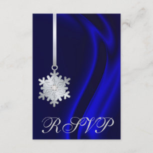 Bleu Soie Argent Flocon de neige Bijou RSVP Invita