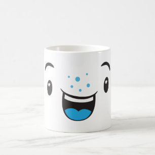 Bleu souriant Kawaii Face Mug