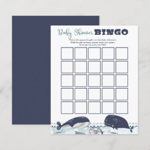 Bleu sous la mer Océan thème Baby shower Bingo I