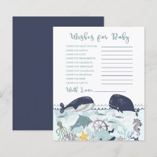 Bleu sous mer Océan Baby shower Voeux pour bébé I