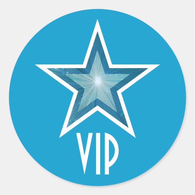 Bleu Star VIP autocollant rond bleu (Devant)