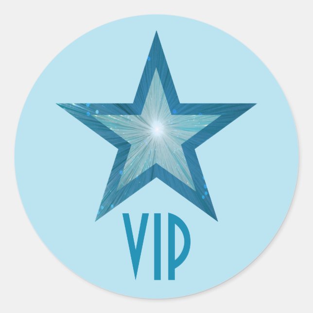 Bleu Star VIP autocollant rond bleu pâle (Devant)