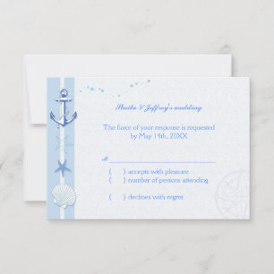 Bleu Starfish & Ancre Mariage nautique RSVP