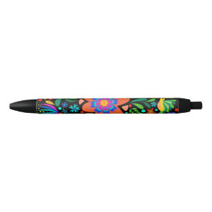 Bleu Stylo à motifs floraux