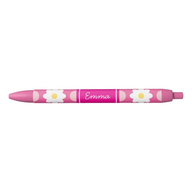 Bleu Stylo à motifs floraux rose doux (Devant)