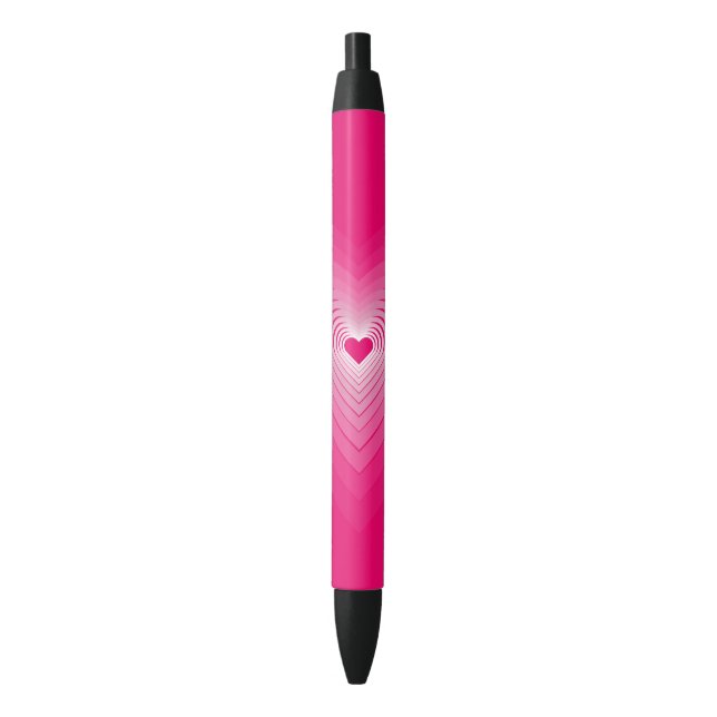 Bleu Stylo d'amour avec Coeurs roses (devant Vertical)
