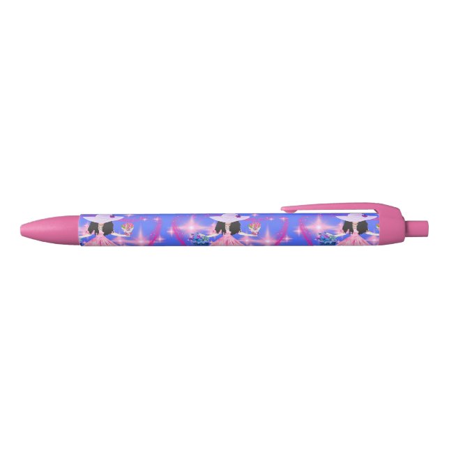 Bleu Stylo d'écriture rose vintage (Haut)