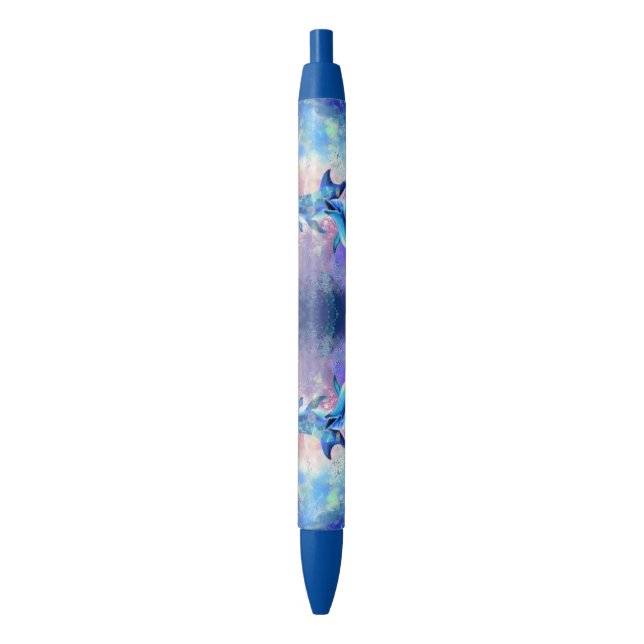 Bleu Stylo Dolphin Couple (devant Vertical)