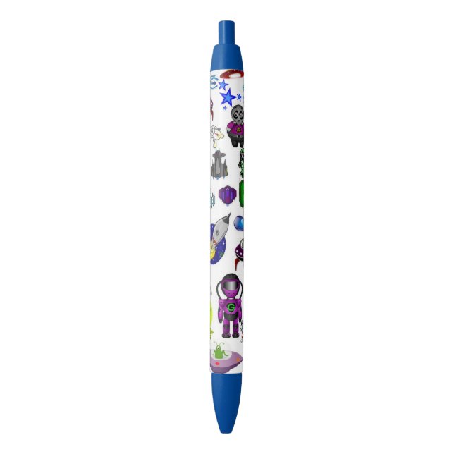 Bleu Stylo et stylo Aliens Astronaut Espace (devant Vertical)