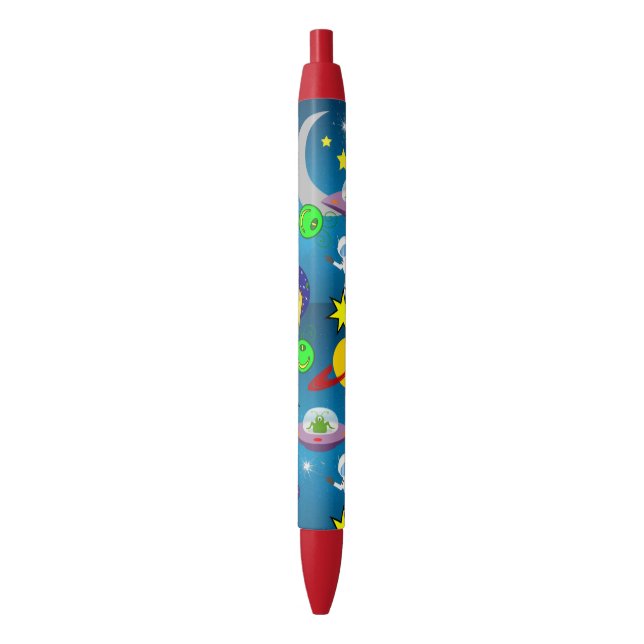 Bleu Stylo et stylo Aliens Astronaut Espace (devant Vertical)