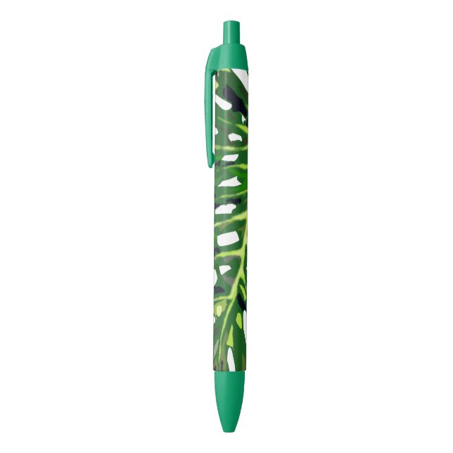 Bleu Stylo Feuilles Tropicales (Haut (Vertical))