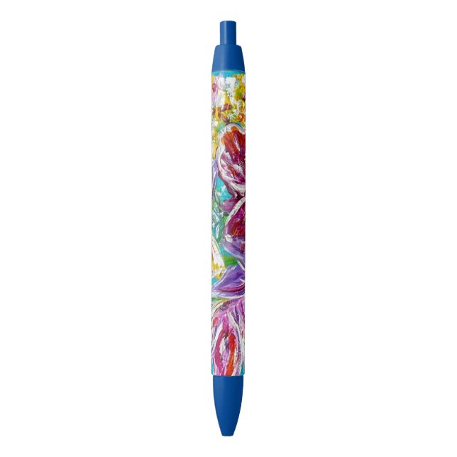 Bleu Stylo floral (devant Vertical)