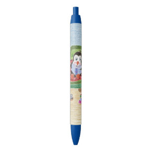 Bleu Stylo futé de coutume de pingouin de lecture