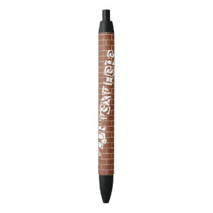 Bleu Stylo mural en briques personnalisé avec texte per