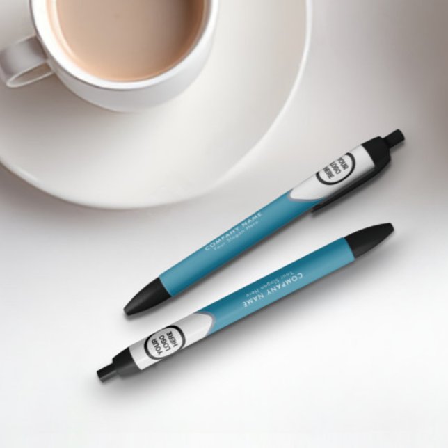 Bleu Stylo promotionnel de logo d'entreprise | Corp Ble (Branded Company Logo Pens Embody Elegance in Simplicity.)