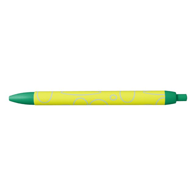 Bleu Stylo ronds et boucles jaunes (Devant)