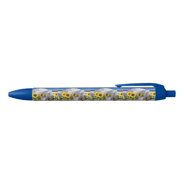 Bleu Stylo tournesol Ours polaire (Haut)