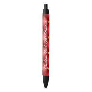 Bleu Stylo Tufé Diamond Rouge Or avec texte personnalis