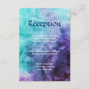 Bleu sur aquarelle violette - Invitation à la réce