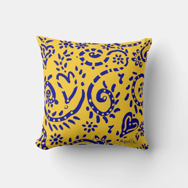bleu sur le coussin de pip jaune (Recto)